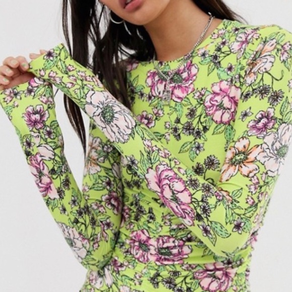 Neon Green Body-con Dress, Collusion Brand - Picture 2 of 5